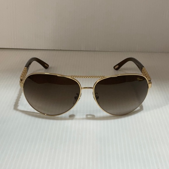 Chopard woman’s sunglasses special edition SCH A63S gold frame brown lenses - Picture 2 of 10
